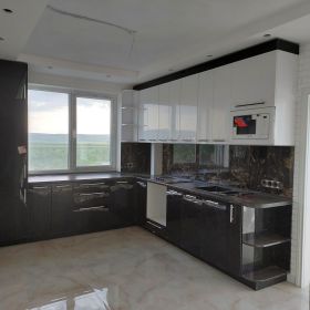 bucatarie alb negru 2023 Главная на заказ по индивидуальному дизайну доступная цена, современная мебель, в кредит, трансфер, ...